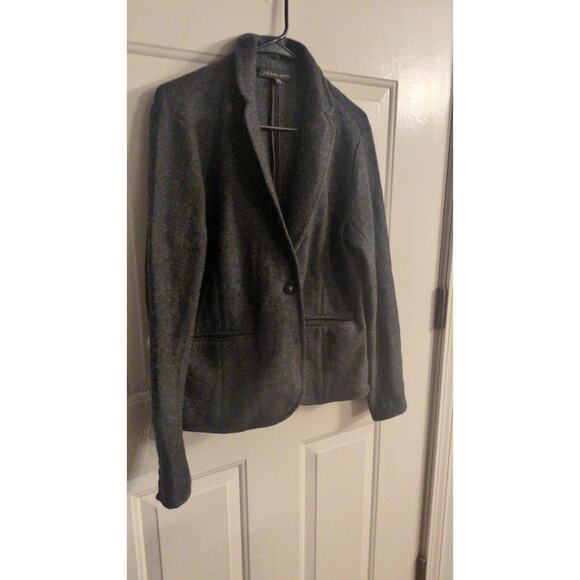 Brooks Brothers 346 Women's One Button Sweater w/Pockets Grey, Elbow Pads Wool - Picture 2 of 8